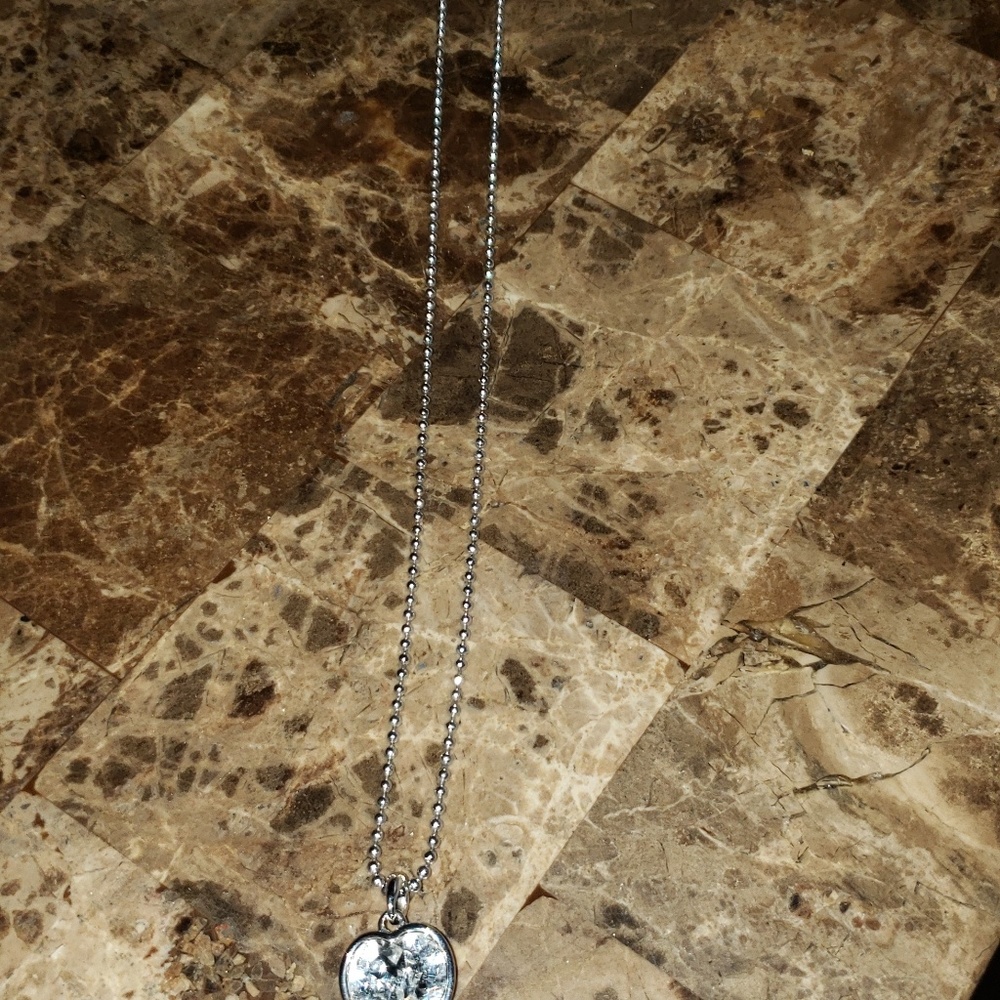 Long silver  key necklace